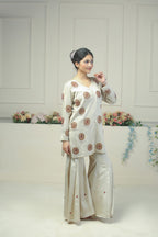 Ivory Sharara Set - 10006