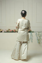 Ivory Sharara Set - 10006