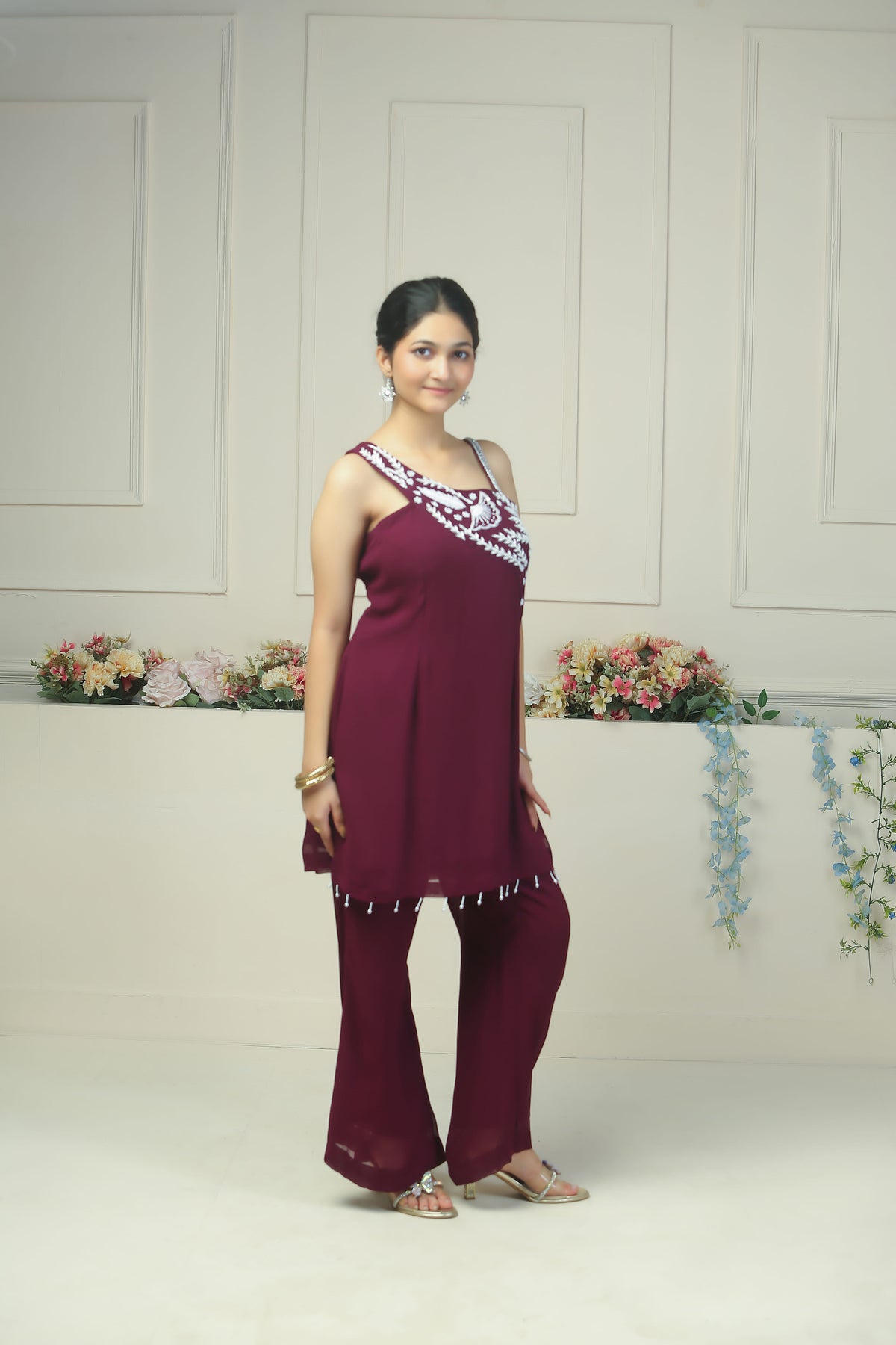 Shoulder party dress - 10010