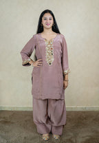 Farshi salwar set made from crepe fabric - 10041