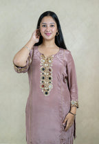 Farshi salwar set made from crepe fabric - 10041